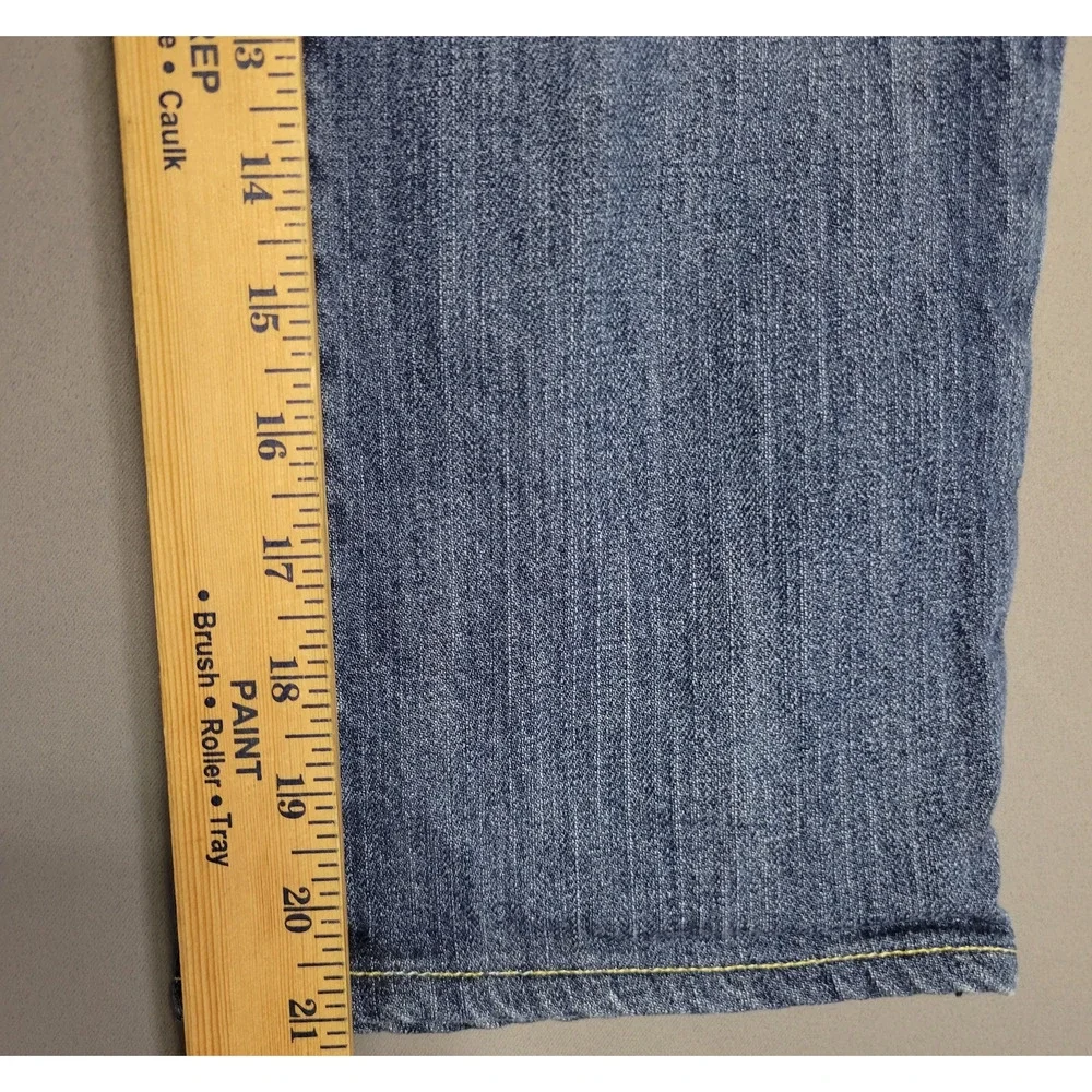 X2 Jeans Womens 8 Blue Mid Rise Stretch Straight Leg Embroidered Pockets Denim - Picture 13 of 16